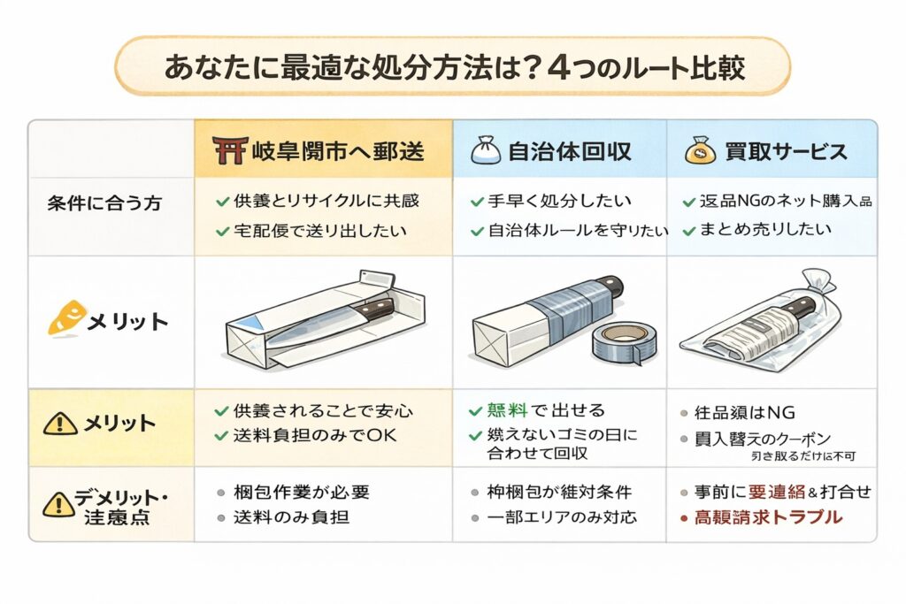 あなたに最適な処分方法は？4つのルート比較