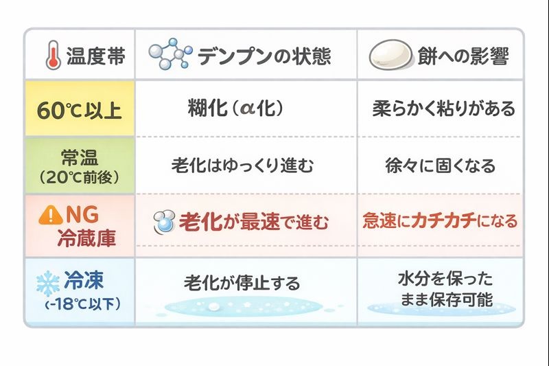 なぜ手作りあんころ餅はすぐ固くなる？「デンプンの老化」と「冷蔵庫」の罠