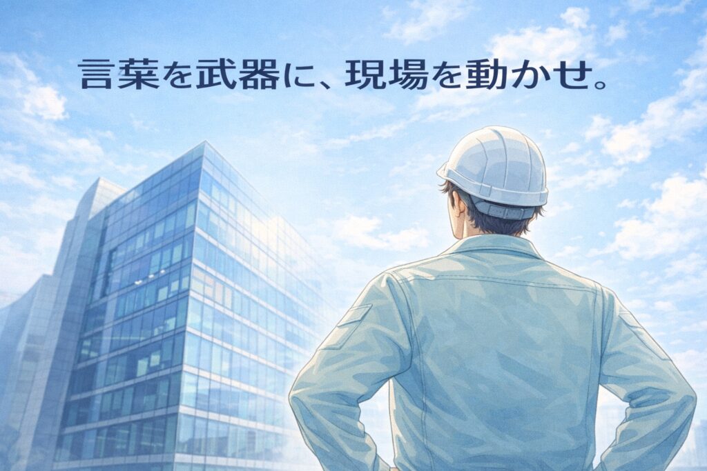 知識を身につけ、プロとして現場に立つ施工管理のイメージ。