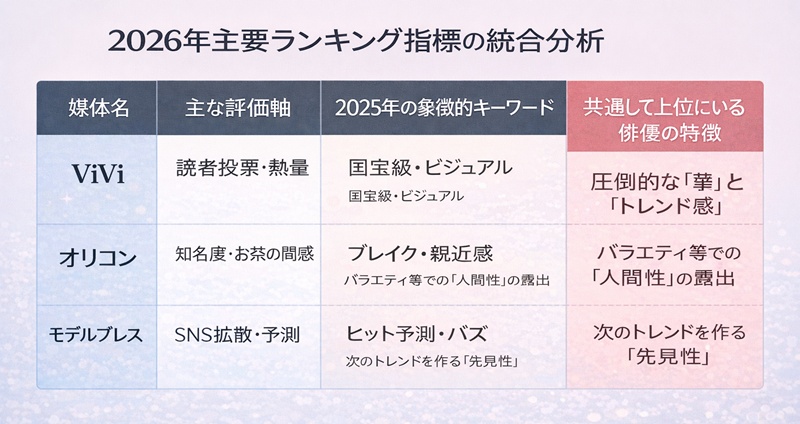 2026 年主要ランキング指標の統合分析