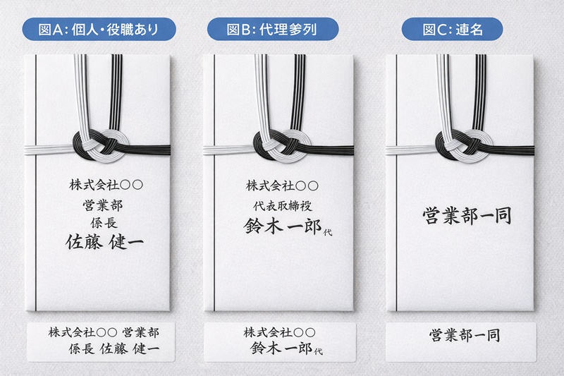 筆文字のフォントを使用し、実際の香典袋に近いリアルな質感で作成。