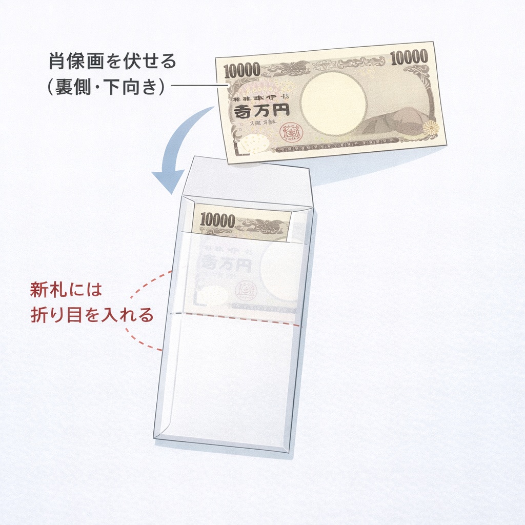 香典袋へのお札の入れ方図解