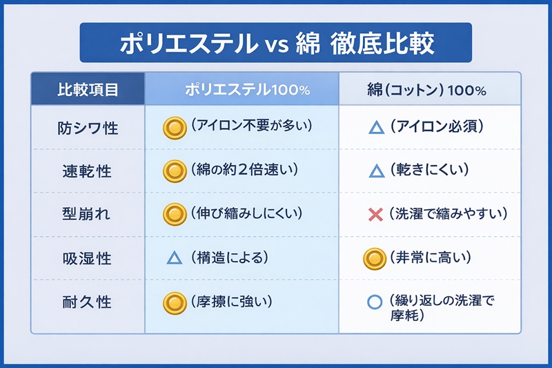 ポリエステル vs 綿 徹底比較