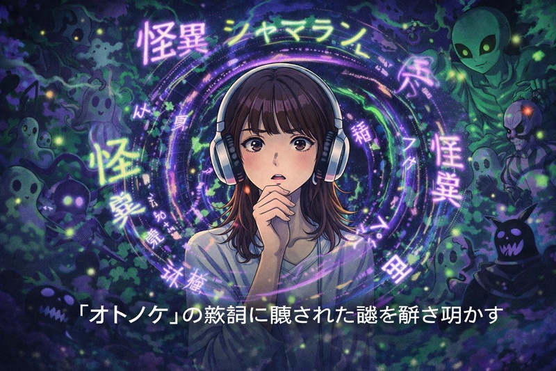 アニメ『ダンダダン』の主題歌、Creepy Nuts『オトノケ』の歌詞の意味を考察する記事のアイキャッチ画像。