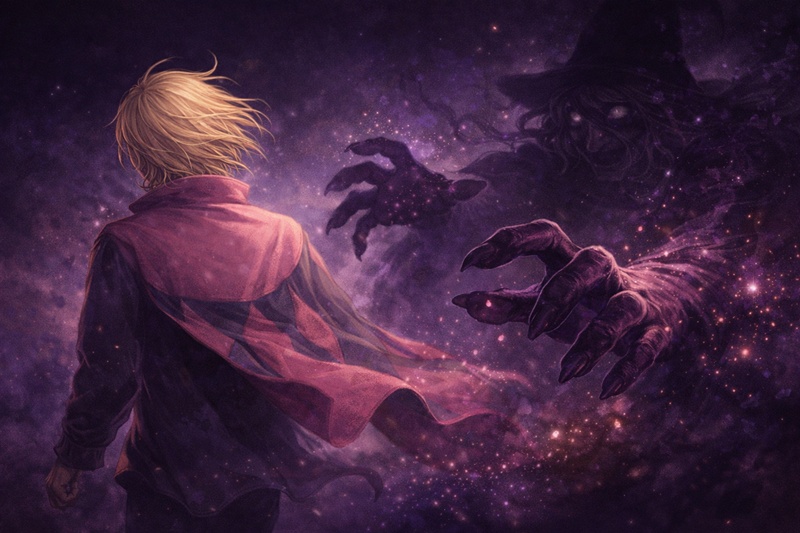 ハウルを背後から追いかける荒地の魔女の影。執着と未練の象徴。