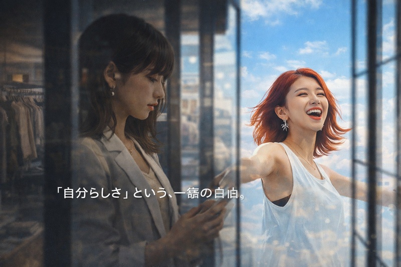 日常の制約から解き放たれ、自分らしく生きる勇気を象徴するイメージビジュアル。