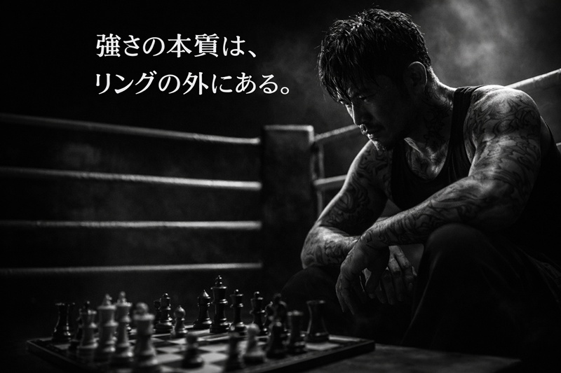 バン仲村の腕力だけではない、戦略家としての一面を象徴するリングサイドの画像。