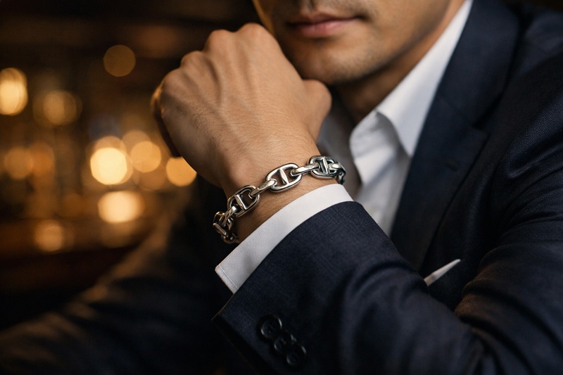 シェーヌダンクル GMサイズ着用イメージ 30代男性 スーツスタイル