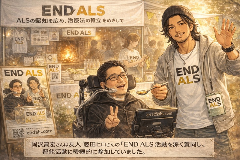 岡沢氏の友人であり、プランナーとして活躍していた藤田ヒロ氏がALSを発症しました。