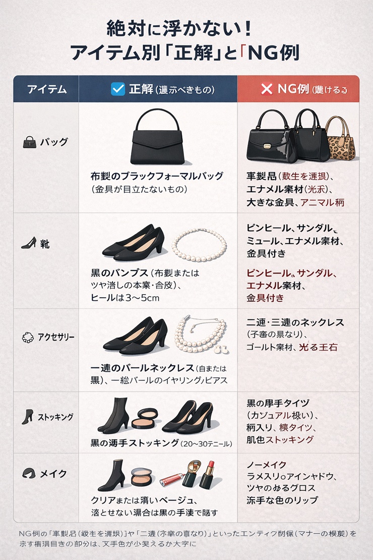 絶対に浮かない！アイテム別「正解」と「NG例」