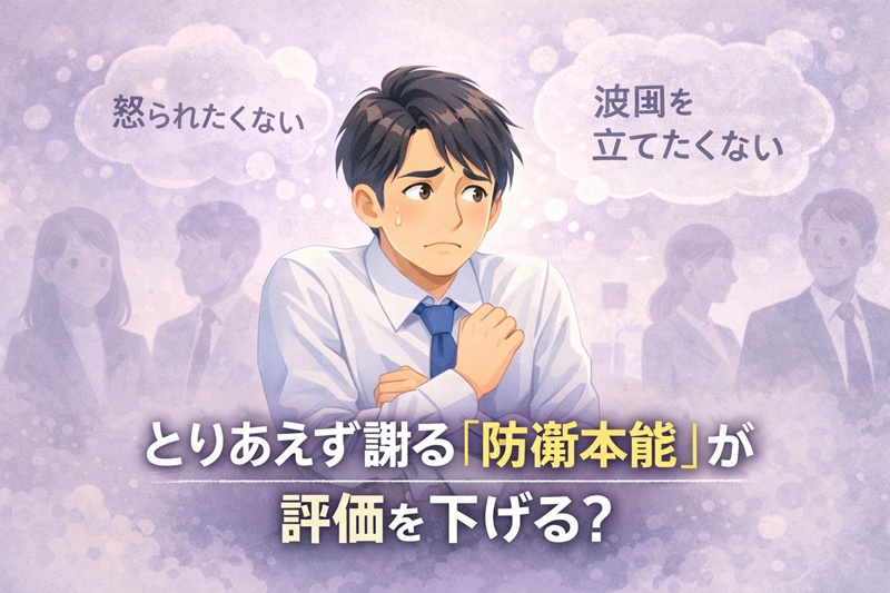 周囲の目を気にして過剰に謝罪してしまう若手社員の心理的背景